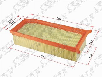 349 р. Фильтр воздушный двигателя SAT  Renault Clio (BH98), Duster (HS), Kaptur, Logan (2), Logan Stepway, Sandero ((B8)), Sandero Stepway ((B8)), Лада XRAY, XRAY Cross, Веста (2180,  SW 2181), Веста Кросс (2181,  2180)  с доставкой в г. Таганрог. Увеличить фотографию 1