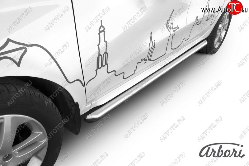 13 549 р. Защита штатных порогов Arbori (нержавейка, d57 mm).  Лада XRAY (2016-2022)  с доставкой в г. Таганрог