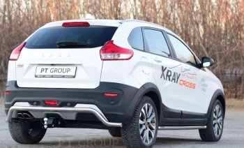 13 999 р. Защита порогов вогнутая Petroil Tuning (Ø51 мм) Лада XRAY Cross (2018-2022) (Нержавеющая полированная сталь)  с доставкой в г. Таганрог. Увеличить фотографию 2