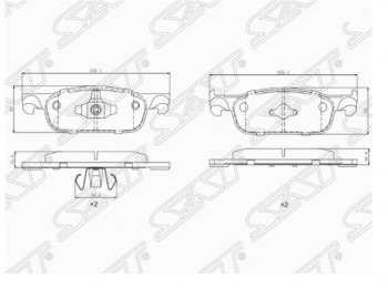 1 359 р. Комплект передних тормозных колодок SAT  Лада XRAY (2016-2022)  с доставкой в г. Таганрог. Увеличить фотографию 1