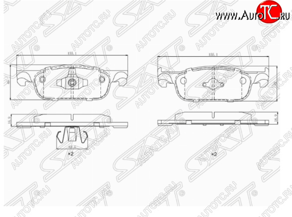 1 359 р. Комплект передних тормозных колодок SAT  Лада XRAY (2016-2022)  с доставкой в г. Таганрог