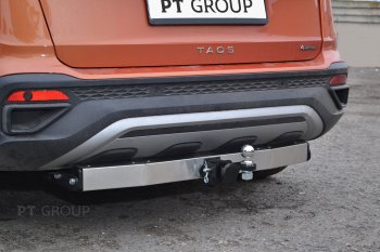 17 649 р. Фаркоп Petroil Tuning (съемный квадрат, с нержавеющей пластиной)  Volkswagen Taos (2020-2022)  с доставкой в г. Таганрог. Увеличить фотографию 3