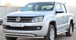 18 999 р. Защита переднего бампера (2 трубыØ63 мм, нержавейка) SLITKOFF  Volkswagen Amarok (2009-2016) дорестайлинг  с доставкой в г. Таганрог. Увеличить фотографию 4