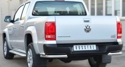 19 999 р. Защита заднего бампера (Ø63 и 42 мм, нержавейка) SLITKOFF  Volkswagen Amarok (2009-2016) дорестайлинг  с доставкой в г. Таганрог. Увеличить фотографию 3