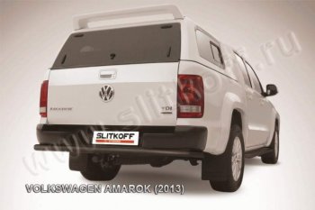 11 999 р. Защита задняя Slitkoff  Volkswagen Amarok (2009-2016) дорестайлинг (Цвет: серебристый)  с доставкой в г. Таганрог. Увеличить фотографию 1