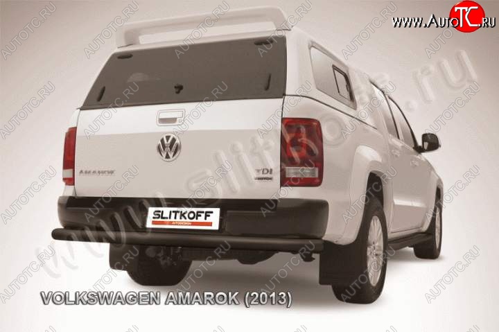 13 999 р. Защита задняя Slitkoff  Volkswagen Amarok (2009-2016) дорестайлинг (Цвет: серебристый)  с доставкой в г. Таганрог