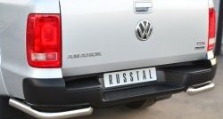 18 349 р. Одинарная защита заднего бампера из трубы диаметром 63 мм SLITKOFF  Volkswagen Amarok (2009-2016) дорестайлинг  с доставкой в г. Таганрог. Увеличить фотографию 2