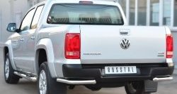 18 349 р. Одинарная защита заднего бампера из трубы диаметром 63 мм SLITKOFF  Volkswagen Amarok (2009-2016) дорестайлинг  с доставкой в г. Таганрог. Увеличить фотографию 3