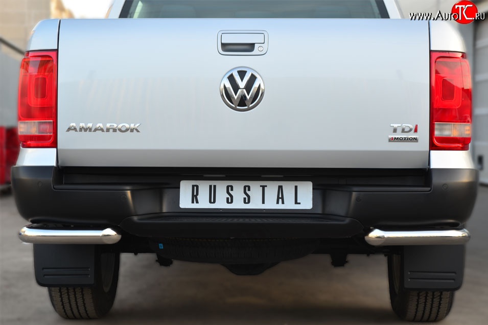 18 349 р. Одинарная защита заднего бампера из трубы диаметром 63 мм SLITKOFF  Volkswagen Amarok (2009-2016) дорестайлинг  с доставкой в г. Таганрог