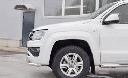 18 549 р. Защита переднего бампера (2 трубыØ63 мм, нержавейка) SLITKOFF  Volkswagen Amarok (2016-2022) рестайлинг  с доставкой в г. Таганрог. Увеличить фотографию 4