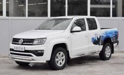 21 999 р. Защита переднего бампера (2 трубыØ76 и 63 мм, нержавейка) SLITKOFF  Volkswagen Amarok (2016-2022) рестайлинг  с доставкой в г. Таганрог. Увеличить фотографию 2