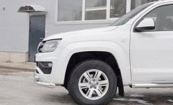 21 999 р. Защита переднего бампера (2 трубыØ76 и 63 мм, нержавейка) SLITKOFF  Volkswagen Amarok (2016-2022) рестайлинг  с доставкой в г. Таганрог. Увеличить фотографию 4