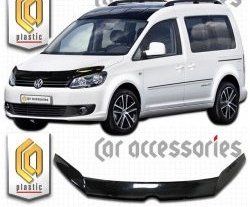 Дефлектор капота (левый руль) CA-Plastic Volkswagen (Волксваген) Caddy (Кэдди)  2K (2010-2015) 2K рестайлинг