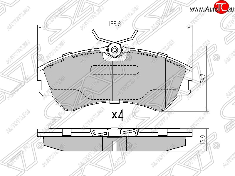 1 599 р. Колодки тормозные SAT (передние)  Volkswagen Caravelle  T4 - Transporter  T4  с доставкой в г. Таганрог