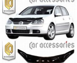 2 159 р. Дефлектор капота CA-Plastic  Volkswagen Golf  5 (2003-2009) универсал, хэтчбэк (Classic черный, Без надписи)  с доставкой в г. Таганрог. Увеличить фотографию 1