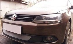 1 539 р. Сетка на бампер Russtal (хром)  Volkswagen Jetta  A6 (2011-2015) седан дорестайлинг  с доставкой в г. Таганрог. Увеличить фотографию 3