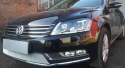 1 539 р. Сетка на бампер Russtal (хром)  Volkswagen Passat  B7 (2010-2015) седан, универсал  с доставкой в г. Таганрог. Увеличить фотографию 3