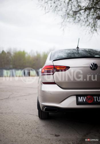 4 999 р. Имитация выхлопа MV-Tuning  Volkswagen Polo  Mk6 (2020-2022) лифтбек (BLACK (чёрный глянец))  с доставкой в г. Таганрог. Увеличить фотографию 4