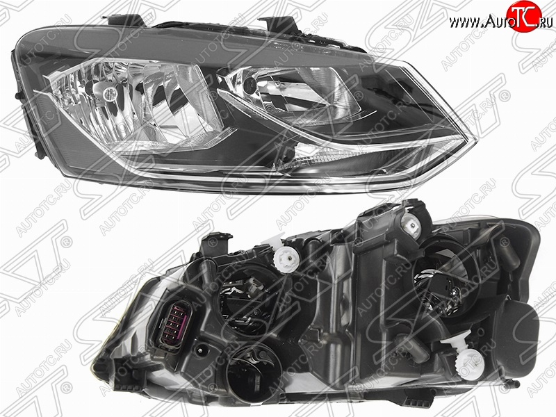 6 599 р. Правая фара SAT Volkswagen Polo 5 седан рестайлинг (2015-2020)  с доставкой в г. Таганрог