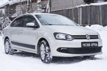 1 699 р. Защитная сетка решетки переднего бампера RA  Volkswagen Polo  5 (2009-2015) седан дорестайлинг  с доставкой в г. Таганрог. Увеличить фотографию 2