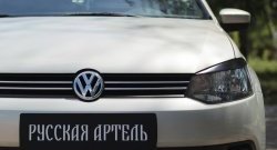 1 629 р. Реснички на фары RA  Volkswagen Polo  5 (2009-2015) хэтчбек дорестайлинг (Неокрашенные)  с доставкой в г. Таганрог. Увеличить фотографию 3