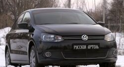 2 059 р. Защитная сетка решетки переднего бампера РА (Highline) Volkswagen Polo 5 хэтчбек дорестайлинг (2009-2015)  с доставкой в г. Таганрог. Увеличить фотографию 3