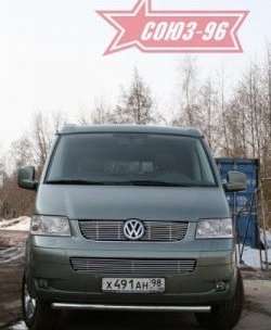 11 249 р. Защита переднего бампера одинарная Souz-96 (d60). Volkswagen Transporter T5 дорестайлинг (2003-2009)  с доставкой в г. Таганрог. Увеличить фотографию 3