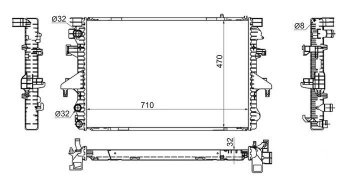 Радиатор двигателя SAT Volkswagen (Волксваген) Transporter (Транспортер)  T5 (2003-2009) T5 дорестайлинг