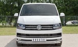 21 699 р. Защита переднего бампера (2 трубыØ42 мм, нержавейка) SLITKOFF  Volkswagen Caravelle  T6 - Transporter  T6  с доставкой в г. Таганрог. Увеличить фотографию 2