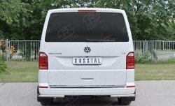 14 449 р. Защита заднего бампера (Ø42 мм, нержавейка, уголки) SLITKOFF  Volkswagen Caravelle  T6 - Transporter  T6  с доставкой в г. Таганрог. Увеличить фотографию 2