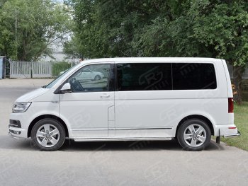 15 999 р. Правая широкая защита порогов SLITKOFF из круглой трубы d63 мм v2 Volkswagen Multivan T6 дорестайлинг (2016-2019)  с доставкой в г. Таганрог. Увеличить фотографию 2