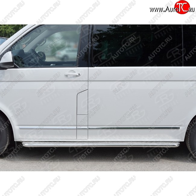 15 999 р. Правая широкая защита порогов SLITKOFF из круглой трубы d63 мм v2 Volkswagen Multivan T6 дорестайлинг (2016-2019)  с доставкой в г. Таганрог