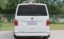 17 499 р. Защита заднего бампера (Ø63 мм, нержавейка, короткая база) SLITKOFF  Volkswagen Caravelle  T6 - Transporter  T6  с доставкой в г. Таганрог. Увеличить фотографию 2