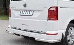 Защита заднего бампера (Ø63 мм уголки, нержавейка, короткая база) SLITKOFF Volkswagen Transporter T5 рестайлинг (2009-2015)