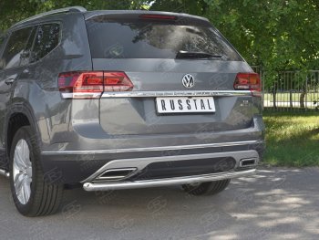 15 249 р. Защита заднего бампера (Ø63 мм, нержавейка) SLITKOFF  Volkswagen Teramont  CA1 (2016-2020) дорестайлинг  с доставкой в г. Таганрог. Увеличить фотографию 4