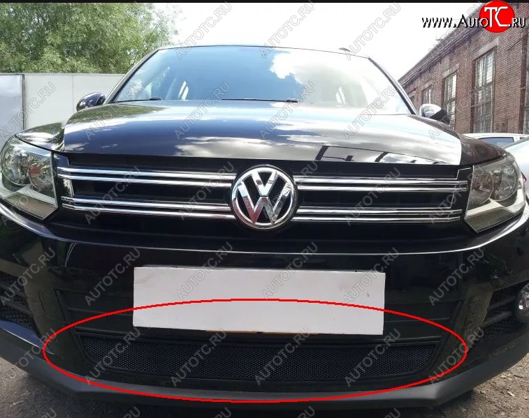 2 699 р. Защитная решётка в воздуховод автомобиля Russtal (черная) Volkswagen Tiguan Mk2 дорестайлинг (2016-2020)  с доставкой в г. Таганрог