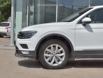 16 999 р. Защита переднего бампера (Ø42 мм, нержавейка, NOT OFF ROAD) SLITKOFF  Volkswagen Tiguan  Mk2 (2016-2020) дорестайлинг  с доставкой в г. Таганрог. Увеличить фотографию 2