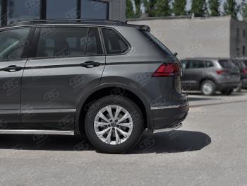 12 699 р. Защита заднего бампера (Ø42 мм уголки, нержавейка, NOT R-LINE) SLITKOFF  Volkswagen Tiguan  Mk2 (2020-2022) рестайлинг (полированная нержавейка)  с доставкой в г. Таганрог. Увеличить фотографию 3