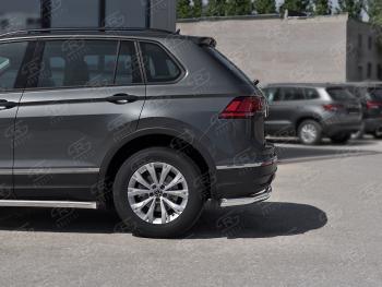 16 349 р. Защита заднего бампера (Ø63 мм, нержавейка, NOT R-LINE) SLITKOFF  Volkswagen Tiguan  Mk2 (2020-2022) рестайлинг  с доставкой в г. Таганрог. Увеличить фотографию 3