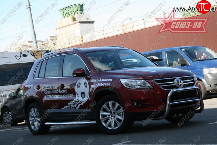 13 229 р. Защита переднего бампера Souz-96 (d60) Volkswagen Tiguan NF дорестайлинг (2006-2011)  с доставкой в г. Таганрог