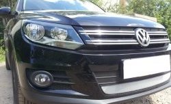 1 539 р. Сетка на бампер Sport&Style Russtal (хром) Volkswagen Tiguan NF рестайлинг (2011-2017)  с доставкой в г. Таганрог. Увеличить фотографию 2