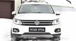 1 199 р. Зимняя заглушка решетки переднего бампера (Track & Field) РА  Volkswagen Tiguan  NF (2011-2017) рестайлинг  с доставкой в г. Таганрог. Увеличить фотографию 3