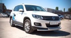 18 449 р. Защита переднего бампера (2 трубыØ63 мм, нержавейка) SLITKOFF  Volkswagen Tiguan  NF (2011-2017) рестайлинг  с доставкой в г. Таганрог. Увеличить фотографию 3