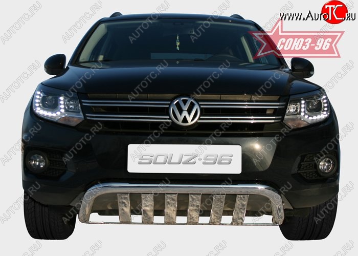 25 109 р. Защита переднего бампера одинарная Souz-96 (d60) Volkswagen Tiguan NF рестайлинг (2011-2017)  с доставкой в г. Таганрог