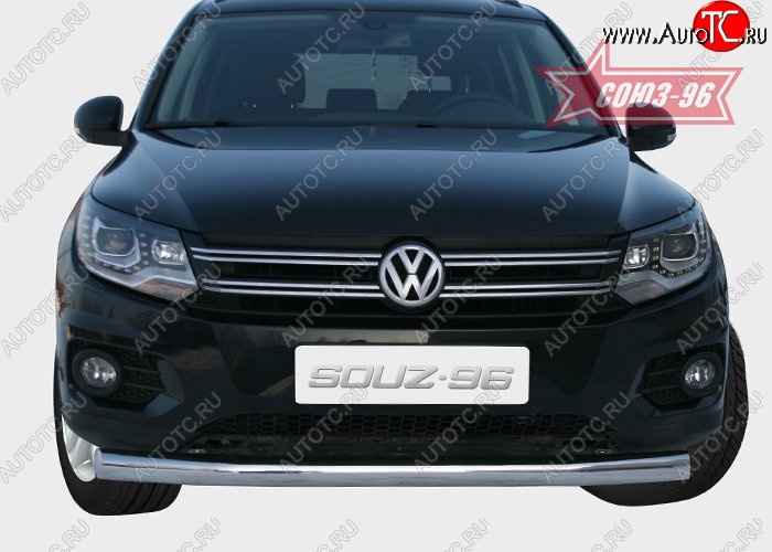 16 064 р. Защита переднего бампера одинарная Souz-96 (d76) Volkswagen Tiguan NF рестайлинг (2011-2017)  с доставкой в г. Таганрог