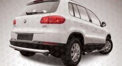 Защита заднего бампера из трубы диаметром 76 мм Slitkoff Volkswagen (Волксваген) Tiguan (Тигуан)  NF (2011-2017) NF рестайлинг