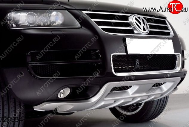 8 349 р. Накладка на передний бампер King Kong v2 Volkswagen Touareg GP рестайлинг (2006-2010) (Неокрашенная)  с доставкой в г. Таганрог