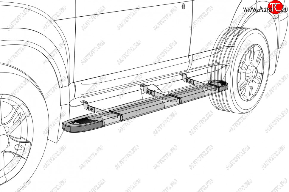 25 499 р. Порожки для ног на Slitkoff Premium  Volkswagen Touareg  GP (2002-2010) дорестайлинг, рестайлинг (Silver)  с доставкой в г. Таганрог