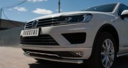 21 449 р. Одинарная защита переднего бампера диаметром 63 мм SLITKOFF  Volkswagen Touareg  NF (2014-2018) рестайлинг  с доставкой в г. Таганрог. Увеличить фотографию 2