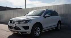 15 649 р. Защита переднего бампера (Ø75х42 мм, нержавейка) Russtal Volkswagen Touareg NF рестайлинг (2014-2018)  с доставкой в г. Таганрог. Увеличить фотографию 4